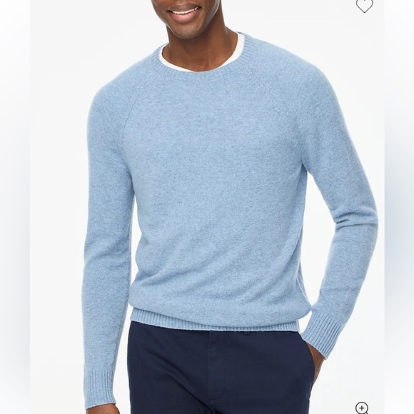 J crew heather blue mist Supersoft lambswool-blend crewneck sweater - Picture 1 of 3